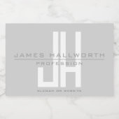 Modern ogend zakelijk monogram | Grey Voedselcontainer Etiket (Enkel label)