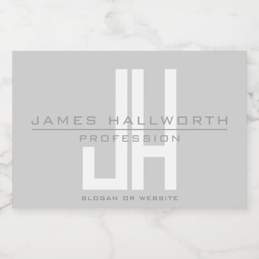 Modern ogend zakelijk monogram | Grey Voedselcontainer Etiket (Enkel label)