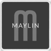 Modern ogende monogrammed naam | Zwart Grijs Wit Sticker (Voorkant)