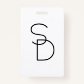 Modern ogende overlappende Initialen Badge (Voorkant)