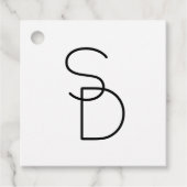 Modern ogende overlappende Initialen Bedankjes Labels (Voorkant)