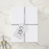 Modern ogende overlappende Initialen Cadeaulabel (Met Touw)