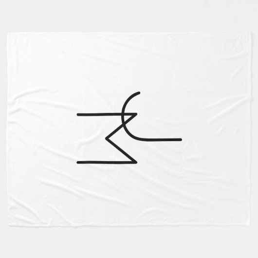 Modern ogende overlappende Initialen Fleece Deken (Voorkant (Horizontaal))