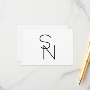 Modern ogende overlappende Initialen Informatiekaartje