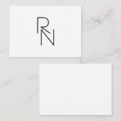 Modern ogende overlappende Initialen Notitiekaartje (Voorkant / Achterkant)
