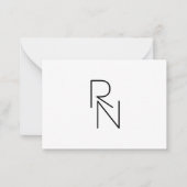 Modern ogende overlappende Initialen Notitiekaartje (Voorkant)