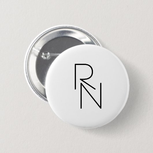 Modern ogende overlappende Initialen Ronde Button 5,7 Cm (Voorkant /achterkant)