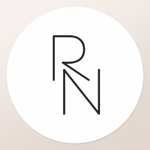 Modern ogende overlappende Initialen Ronde Sticker