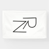 Modern ogende overlappende Initialen Spandoek (Horizontaal)