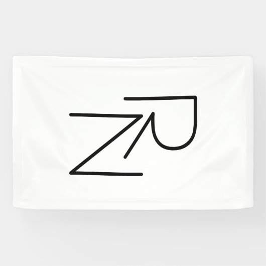 Modern ogende overlappende Initialen Spandoek (Horizontaal)