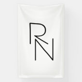 Modern ogende overlappende Initialen Spandoek (Verticaal)