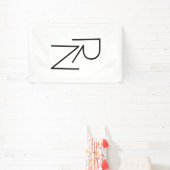 Modern ogende overlappende Initialen Spandoek (Insitu)
