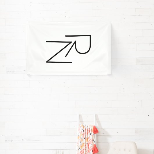Modern ogende overlappende Initialen Spandoek (Insitu)