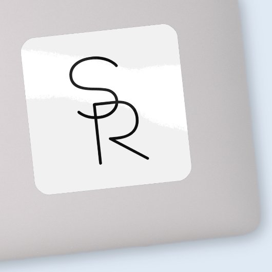 Modern ogende overlappende Initialen Sticker