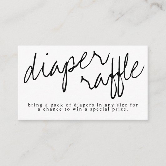 Modern Oh Baby Black en White Diaper Raffle Kaart (Voorkant)