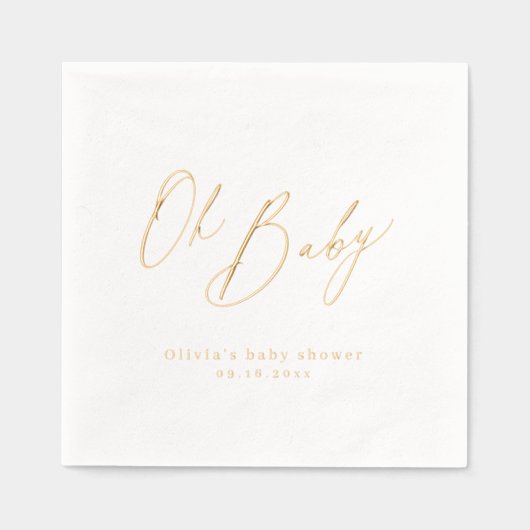 Modern oh baby script minimalist baby show folie servetten (Voorkant)