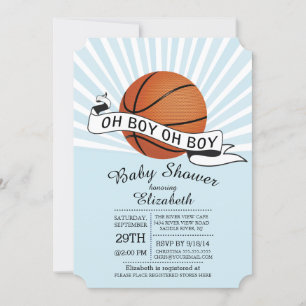 Modern Oh Boy Sport Basketbal Boys Baby shower Kaart