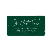 Modern Oh Wat Leuk Script Groen Retouradres Etiket (Voorkant)