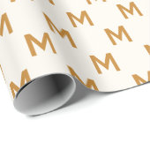 Modern Oker custom monogram patroon elegant Cadeaupapier (Rol Hoek)
