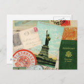 modern oldtimingreiscollage briefkaart (Voorkant / Achterkant)