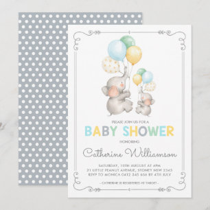 Modern Olifant Baby shower Minimalistisch Oerwoud  Kaart