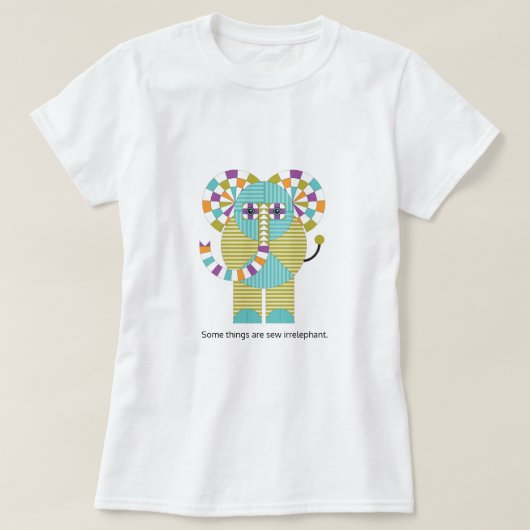 Modern olifant Quilt Patroon afspelen T-shirt (Design voorkant)