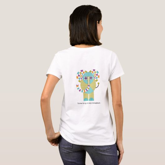 Modern olifant Quilt Patroon afspelen T-shirt (Achterkant volledig)