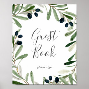 Modern Olijftak Guestboek Bord Poster
