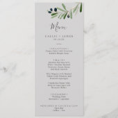 Modern Olive Branch | Gray Weddenrenmenu Menu (Voorkant)