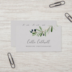 Modern Olive Branch   Grijze Visitekaartje
