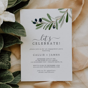 Modern Olive Branch Laten we vieren Kaart