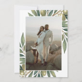 Modern Olive Branch Wedding Save The Date (Achterkant)