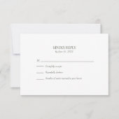 Modern Olive Green Custom Photo Wedding RSVP Card (Devant)