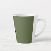 Modern Olive Green Gold Monogram Latte Mok (Rechts)