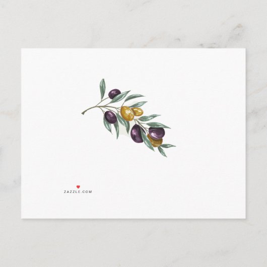 Modern Olive Green RSVP Invitation Briefkaart (Achterkant)