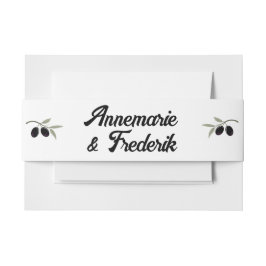 Modern Olive Green Wedding Uitnodigingen Wikkel