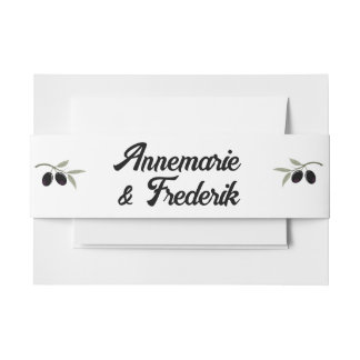 Modern Olive Green Wedding Uitnodigingen Wikkel