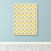 Modern Olive & Magenta Geometric Tribal Pattern Canvas Afdruk (Insitu (Houten vloer))