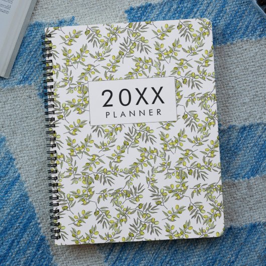 Modern olive pattern weekly & monthly planner