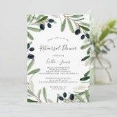 Modern Olive Rehearsal Dinner Kaart (Staand voorkant)