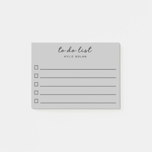 Modern om te doen lijst grijs selectievakje gevoer post-it® notes (Voorkant)