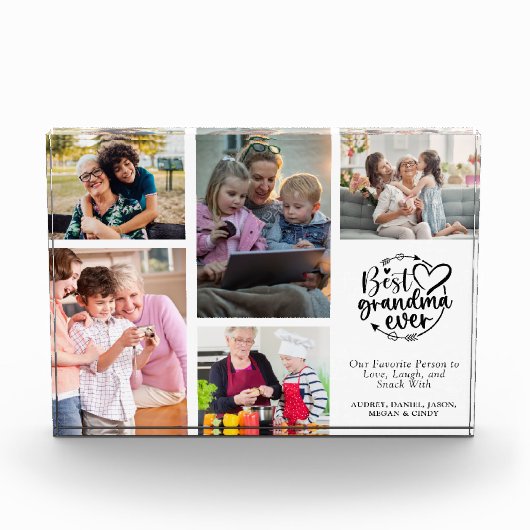Modern Oma Grid Keepsake Gift Fotoblokken (Voorkant)