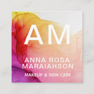 *~* Modern Ombre Abstracte Artsy QR LOGO FOTO Vierkante Visitekaartje