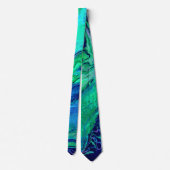 Modern Ombre blauw groen wervelpatroon Stropdas (Achterkant)
