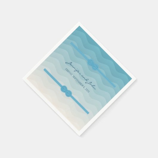 Modern Ombre blue Waves Wedding Servet (Hoek)