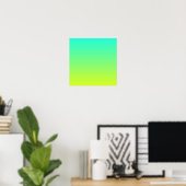 modern ombre lemon yellow lime green turquoise poster (Thuiskantoor)
