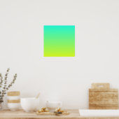 modern ombre lemon yellow lime green turquoise poster (Keuken)