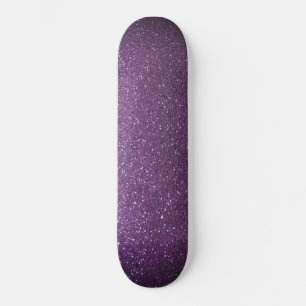 Modern Ombre Paars Black Glitter Simple Urban Skateboard