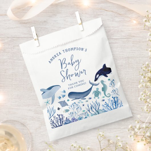 Modern Onder het Baby shower Zee voor jongens Bedankzakje (Geknipt)