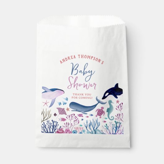 Modern Onder het Zee Genderneutraal Baby shower Bedankzakje (Voorkant)